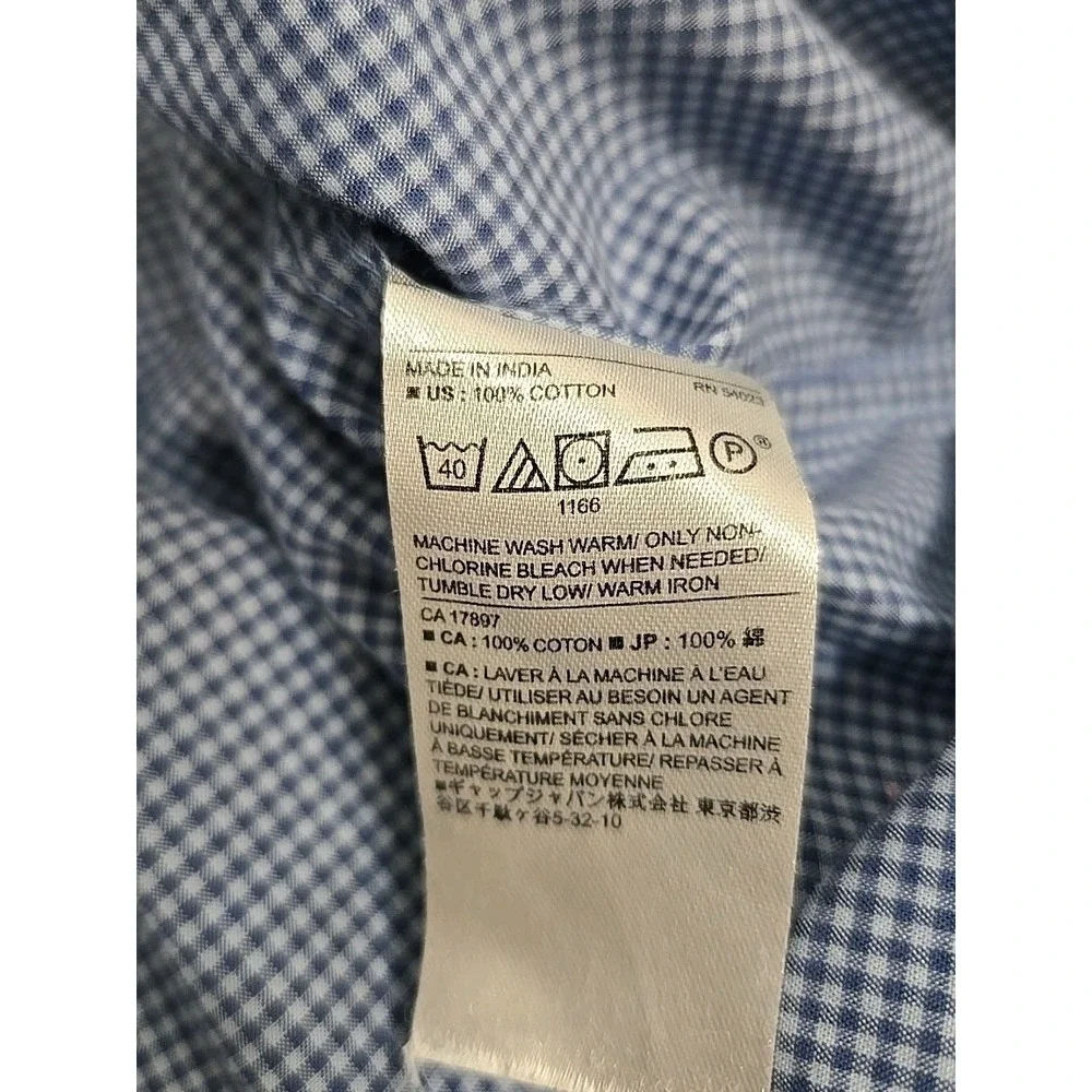 Banana Republic Untucked Fit Organic Cotton Button Down Long Sleeve Shirt Blue M
